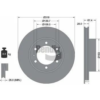 Brzdový kotouč Brzdový kotouč BENDIX Braking BDS1535