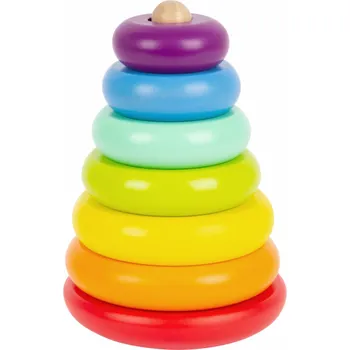 Dřevěná hračka Small Foot Nasazovací věž Duha
