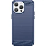 Hurtel Flexibilní kryt s karbonovým vzorem pro iPhone 15 Pro - modrý