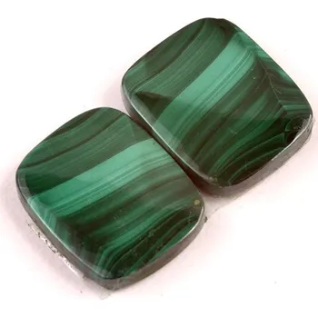 Přírodní kámen Kabošony páry Malachite č.P716 (19x16x4mm)