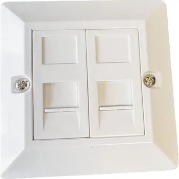 Rozvaděč DATACOM Neosazená zásuvka na omítku pro 2 keystone protiprachová 2224