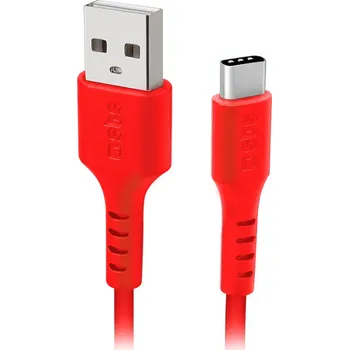 Datový kabel SBS TECABLEMICROC15R Kabel USB-A - USB-C 1,5 m - Červený