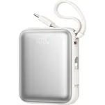 Powerbanka Joyroom JR-PBF27 10000mAh 22,5W s vestavěnými kabely USB-C a Lightning - bílá