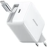 Nabíječka Joyroom JR-TCL06 67W GaN do zásuvky s vestavěným zatahovacím kabelem USB-C - bílá