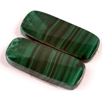 Přírodní kámen Kabošony páry Malachite č.P710 (32x13x4mm)