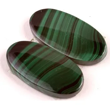 Přírodní kámen Kabošony páry Malachite č.P711 (25x13x5mm)