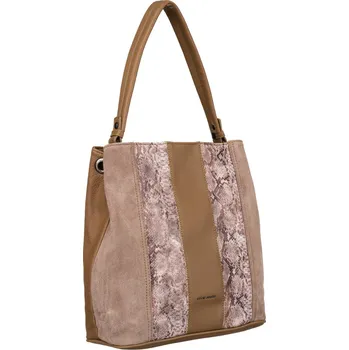 Kabelka Dámská taška z ekokůže s hadím vzorem Barva: Světle Hnědá