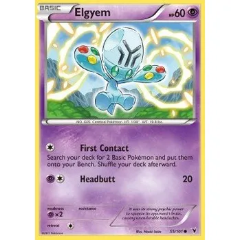 Sběratelská karetní hra Pokémon NVI 055/101 Elgyem - Noble Victories Stav: Good, Verze: NORMAL