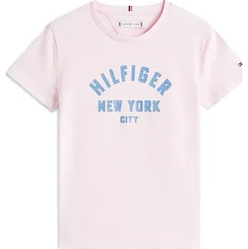 Chlapecké tričko Dětské bavlněné tričko Tommy Hilfiger KG0KG08813.9BYA růžová 30X, vel. 164