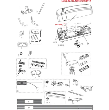 Pohon brány 041A4008 kompletní vnější kryt pro pohon LM60, 80. 100, 130EV/S/F