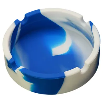 Zapalovač Přenosný silikonový popelník 8,3 cm Odolný proti opaření Kulatý měkký ekologický Popelník pro domácnost kancelář hotel bar tmavě modrá