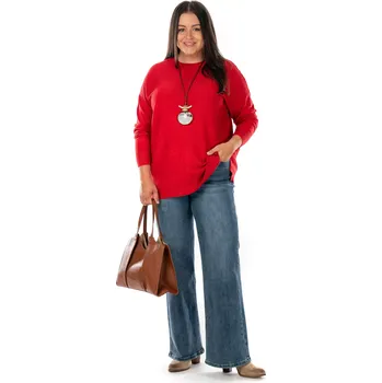 Dámský svetr Dámský svetřík SELENA Červená 40/44