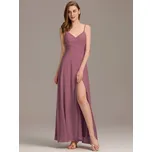 Elegantní šaty na večer s obálkovým výstřihem Barva: Purpurová, Velikost: S