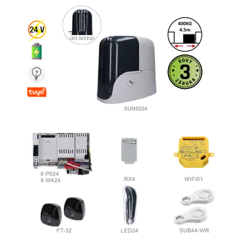 Pohon brány 900KSUN5024ER + WIFI pro posuvnou bránu do 500kg