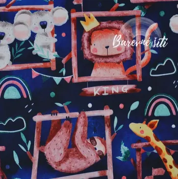 Zimní softshell Zvířátka v dřevěných rámečcích (E) (Zimní softshell potištěný)