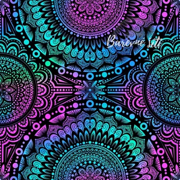 Zimní softshell Tyrkysovo fialová mandala (E) (Zimní softshell potištěný)