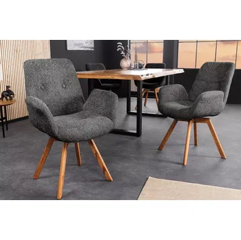 Jídelní židle Otočné jídelní křeslo 2 ks SUTO bouclé Dekorhome