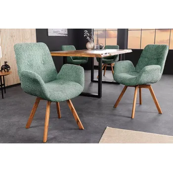 Jídelní židle Otočné jídelní křeslo 2 ks SUTO bouclé Dekorhome