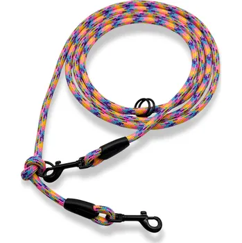 Vodítko pro psa PafDog® Přepínací nastavitelné vodítko 8mm, 11 délek, DUHOVÉ extra pevné DÉLKA VODÍTKA: 4 metry