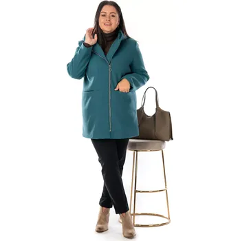 Dámský kabát PENSIE 46 Petrolejová