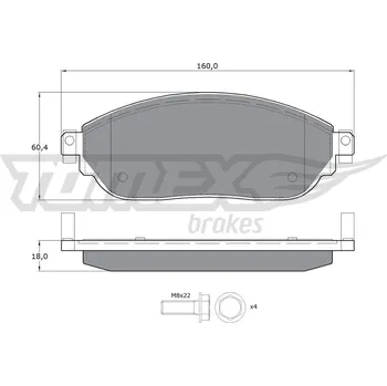 Brzdová destička Sada brzdových destiček, kotoučová brzda TOMEX Brakes 17-04