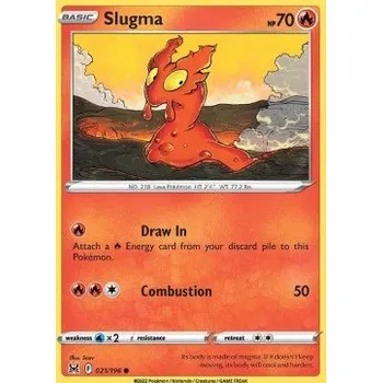 Sběratelská karetní hra Pokémon LOR 021/196 Slugma - Lost Origin Stav: Near Mint, Verze: REVERSE HOLO