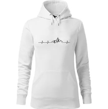 Dámská mikina DOBRÝ TRIKO Dámská mikina s potiskem Srdeční tep horolezec Velikost dámské mikiny: XL, Barva: Bílá