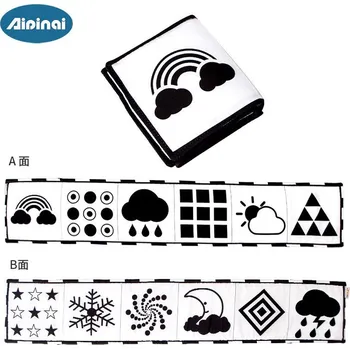 Hračka pro nejmenší Kontrastní knížka, senzorická, oboustranná, Aipinaqi - Duha