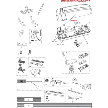Zábradlí 041A4033 motor 24V DC, LM60EV/F/S