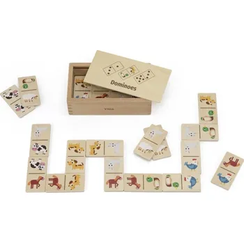 Dřevěná hračka Viga Dřevěné domino zvířátka