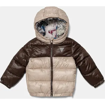 Dětská bunda Guess hnědá barva, N5YL00 WEGY0 N5YL00.WEGY0.9BYA 82X, vel. 105-112
