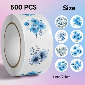 samolepka BAF Mini nálepky Modré květy 500 kusů