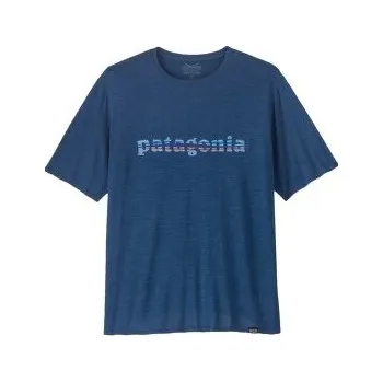 Patagonia Cap Cool Daily Graphic Shirt Men 73 Text Logo: Clement Blue X-Dye modrá L
