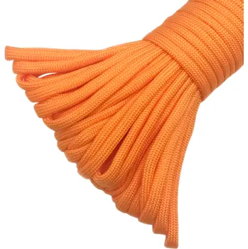 Paintballová výstroj Polyesterová paracord šňůra 31 m Tloušťka 4 mm Univerzální odolné lano pro outdoor kempování turistiku sport a ruční vyrábění oranžová