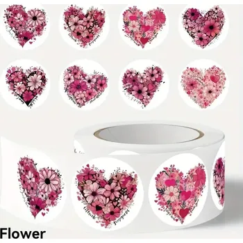 samolepka BAF Mini nálepky Květinové Srdce 500 kusů