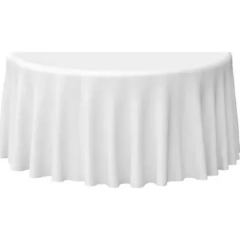 ubrus Kulatý bílý ubrus průměr 305 cm Saténový polyesterový potah na stůl pratelný dekorativní pro svatby hostiny oslavy bankety snadná údržba