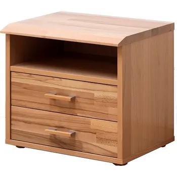 Noční stolek Noční stolek BMB dvouzásuvkový - hrana s fazetou dub cink Dub cink, Dub olej grafit