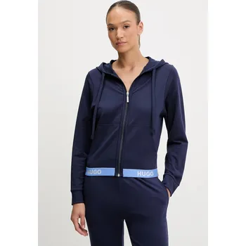 Dámská mikina Mikina HUGO SPORTY LOGO_JACKET dámská, růžová barva, s kapucí, hladká 50520504 59X, vel. M