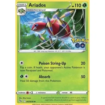 Karetní hra PGO 007/078 Ariados - Pokémon GO Stav: Near Mint, Verze: REVERSE HOLO