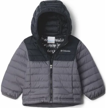 Dívčí bunda Columbia Powder Lite™ II Hooded Jacket J 2090023023 - city grey/black XS