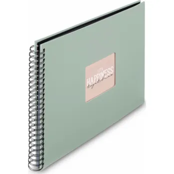Fotoalbum Hama Fine Art Spiral Salbei 36x32 50 schwarze Seiten 9871