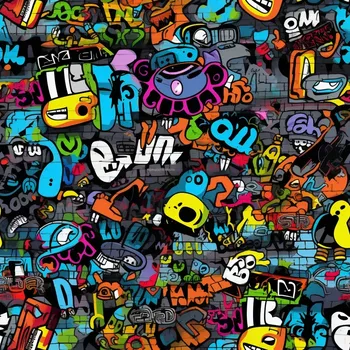 Zimní softshell Bláznivé graffiti na zdi (E) (Zimní softshell potištěný)