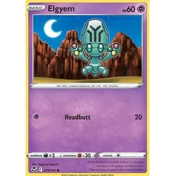 Karetní hra Pokémon SIT 079/195 Elgyem - Silver Tempest Stav: Near Mint, Verze: REVERSE HOLO