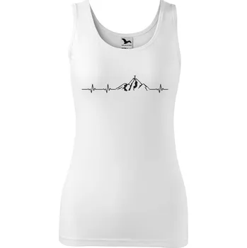 DOBRÝ TRIKO Dámské tílko s potiskem Srdeční tep horolezec Velikost: 2XL, Barva: Bílá