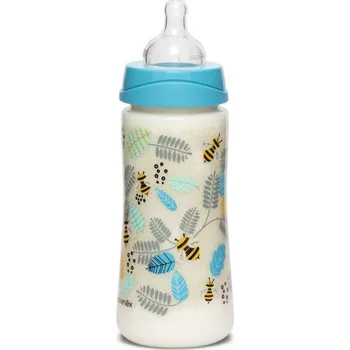 Suavinex láhev kulatá savička SILIKON 360ml Barva: modrá včela