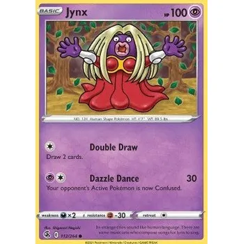 Karetní hra Pokémon FST 112/264 Jynx - Fusion Strike Stav: Near Mint, Verze: REVERSE HOLO