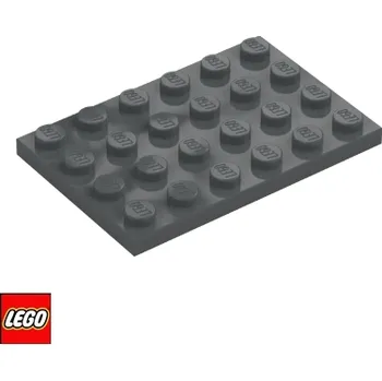 Stavebnice LEGO LEGO® Dílky LEGO Podložka 4x6 / 3032 Barva: Tmavě-Šedá 3032
