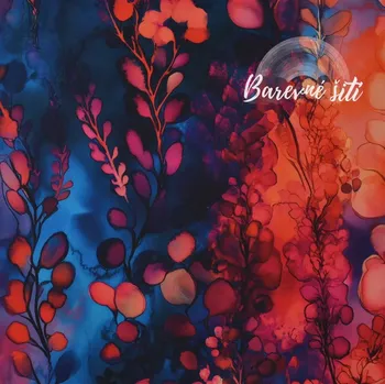 Zimní softshell Oranžovopetrolejové liány (E) (Zimní softshell potištěný)