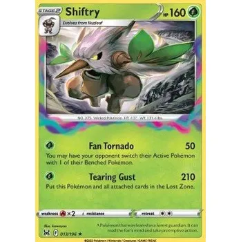 Sběratelská karetní hra Pokémon LOR 013/196 Shiftry - Lost Origin Stav: Near Mint, Verze: REVERSE HOLO