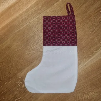 Vánoce Mikulášská (vánoční) ponožka - bílo vínově červená